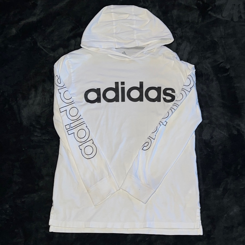 Lightweight long sleeve hooded Adidas tee YL